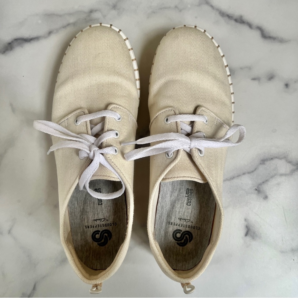 CLOUDSTEPPERS by Clarks Step Glow Lace Lace Up Sneaker, Swiss Coffee, Size 8.5